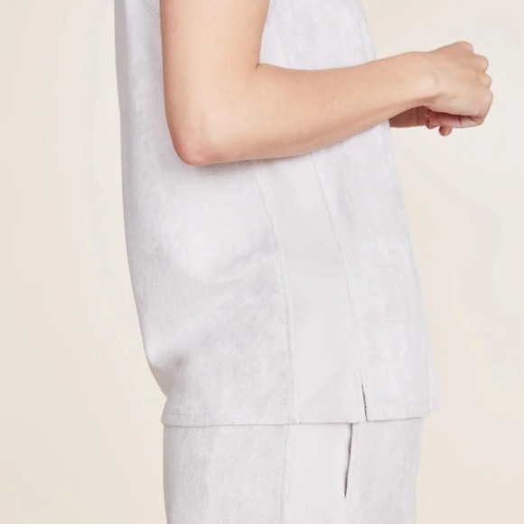 Barefoot Dreams CozyTerry® and LuxeChic® Mix Tank and Short Set, Fog Grey, XL - Picture 5 of 5